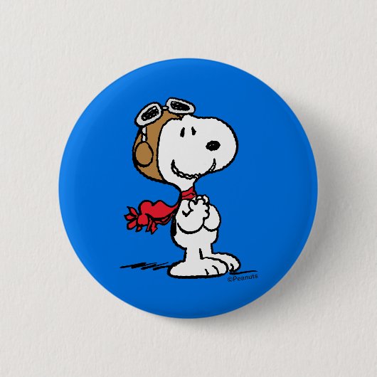 Badge Rond 5 Cm cacahuètes | Snoopy L'As Volant (Devant)