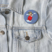Badge Rond 5 Cm cacahuètes | Snoopy l'As Volant à Noël (En situation)