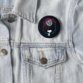 Badge Rond 5 Cm cacahuètes | Snoopy Spacé Out Balloon (En situation)