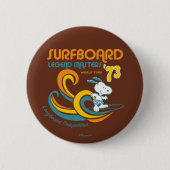 Badge Rond 5 Cm cacahuètes | Snoopy Surboard Longboard Competition (Devant)