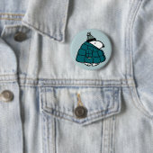 Badge Rond 5 Cm cacahuètes | Snoopy Winter Puffy Veste (En situation)