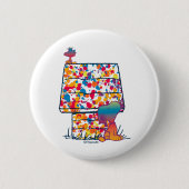 Badge Rond 5 Cm cacahuètes | Snoopy & Woodstock Rainbow Paint (Devant)