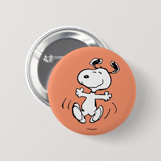 Badge Rond 5 Cm cacahuètes | Une Danse Heureuse Snoopy (Devant & derrière)