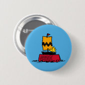 Badge Rond 5 Cm cacahuètes | Woodstock Snoopy Plat Bateau à voile (Devant & derrière)