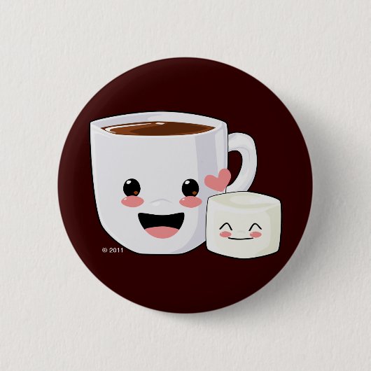 Badge Rond 5 Cm Cacao chaud et guimauve (Devant)