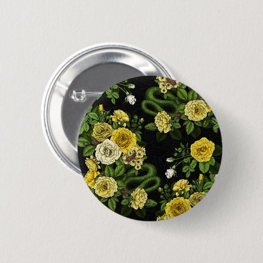 Badge Rond 5 Cm Caché en rose, jaune et vert (Devant & derrière)