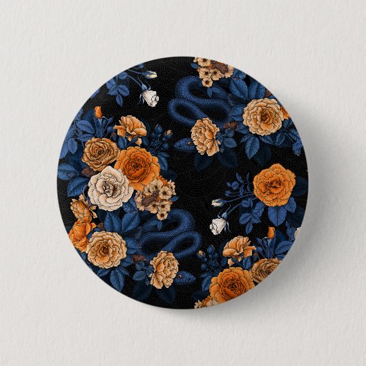 Badge Rond 5 Cm Caché en rose, orange et bleu (Devant)