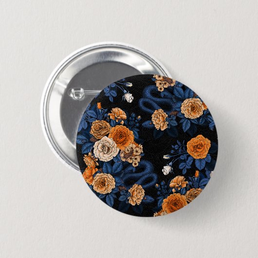 Badge Rond 5 Cm Caché en rose, orange et bleu (Devant & derrière)