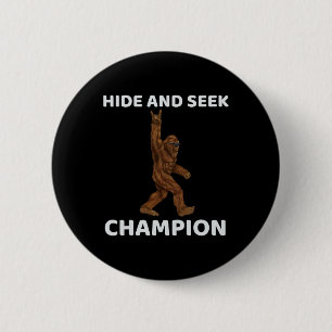 Badge Rond 5 Cm Cacher Et Chercher Champion Bigfoot Fun Dit Big Fo
