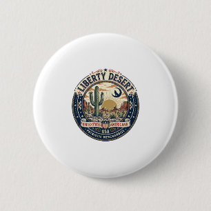 Badge Rond 5 Cm Cactus du désert de la liberté patriotique patriot