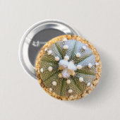 Badge Rond 5 Cm Cactus rare de motif d'Astrophytum Asterias (Devant & derrière)