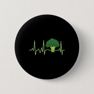 Badge Rond 5 Cm Cadeau amateur de brocoli battement de cœur de bro