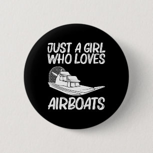 Badge Rond 5 Cm Cadeau Cool Airboat Pour Filles Maman Course D'air