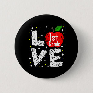 Badge Rond 5 Cm Cadeau d'amour pour enseignant de 1re année Apple