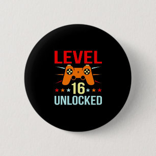 Badge Rond 5 Cm Cadeau d'anniversaire Gamer déverrouillé de nive