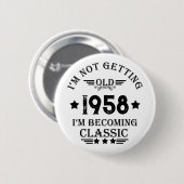 Badge Rond 5 Cm Cadeau d'anniversaire vintage personnalisé (Devant & derrière)