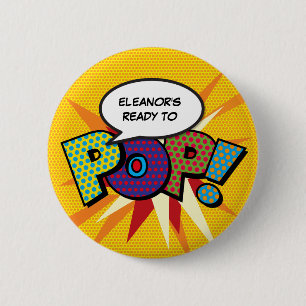 Badge Rond 5 Cm Cadeau de Baby Shower personnalisé prêt à POP