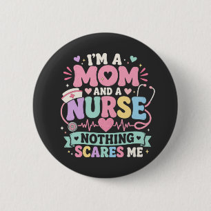 Badge Rond 5 Cm Cadeau de fête des mères pour maman et infirmière