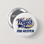 Badge Rond 5 Cm Cadeau de gardien de zoo (Devant & derrière)