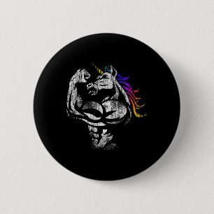 Badge Rond 5 Cm Cadeau de la fête des pères Licorne Workout muscul