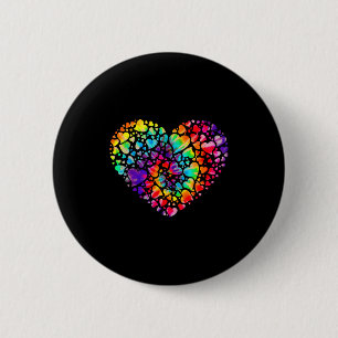 Badge Rond 5 Cm Cadeau de la Saint-Valentin Cœur Tie Dye Tie Color