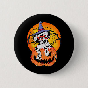 Badge Rond 5 Cm Cadeau de la sorcière de Halloween Dalmatien pour