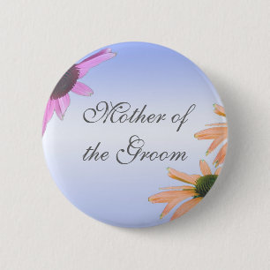 Badge Rond 5 Cm cadeau de mariage, fleurs de marguerite, merci, et