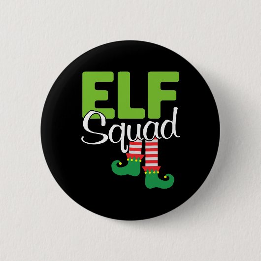 Badge Rond 5 Cm Cadeau de Noël Elf Squad (Devant)