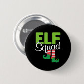 Badge Rond 5 Cm Cadeau de Noël Elf Squad (Devant & derrière)