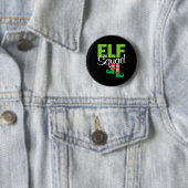 Badge Rond 5 Cm Cadeau de Noël Elf Squad (En situation)