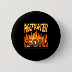 Badge Rond 5 Cm Cadeau de pompier fier Fils de pompier Citation