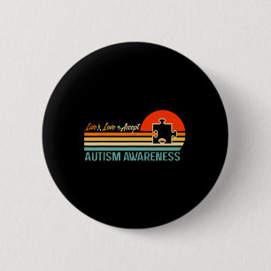 Badge Rond 5 Cm Cadeau de sensibilisation à l'autisme Rétro Vivre