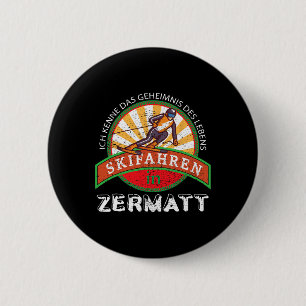Badge Rond 5 Cm Cadeau de ski vintage pour skieurs de Zermatt 