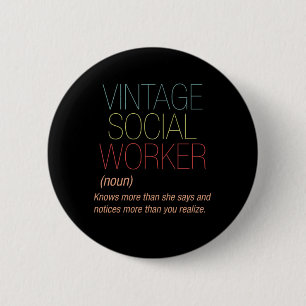 Badge Rond 5 Cm Cadeau de soins sociaux pour travailleur social vi