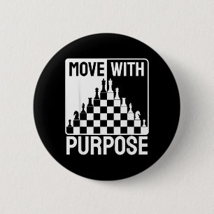 Badge Rond 5 Cm Cadeau de stratégie pour joueur d'échecs à but