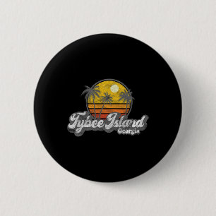 Badge Rond 5 Cm Cadeau de surfeur Vintage de Tybee Island Ga Retro