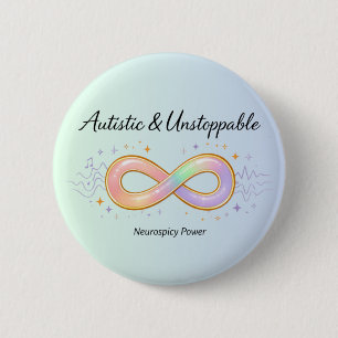 Badge Rond 5 Cm Cadeau de symbole d'infini pastel autistique impar