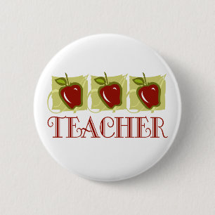 Badge Rond 5 Cm Cadeau d'école de professeur d'Apple