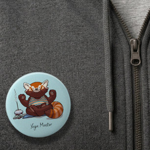 Badge Rond 5 Cm Cadeau d'élève de yoga du panda roux Artwork d'ani