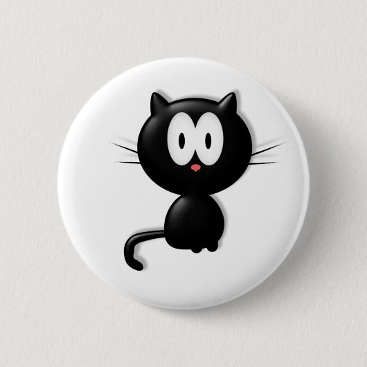 Badge Rond 5 Cm Cadeau d'Halloween à la chatte noire (Devant)