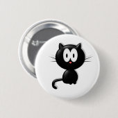 Badge Rond 5 Cm Cadeau d'Halloween à la chatte noire (Devant & derrière)