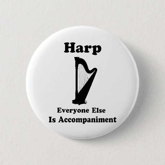 Badge Rond 5 Cm Cadeau d'harpe (Devant)