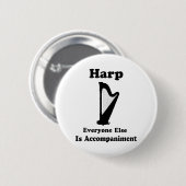 Badge Rond 5 Cm Cadeau d'harpe (Devant & derrière)