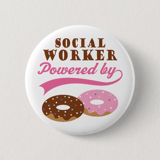 Badge Rond 5 Cm Cadeau drôle d'assistant social (Devant)
