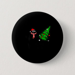 Badge Rond 5 Cm Cadeau drôle de chat noir pour femmes Poussant l'a