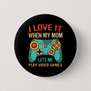 Badge Rond 5 Cm Cadeau drôle de joueur pour garçons Console Présen