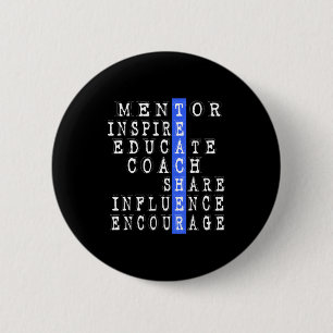 Badge Rond 5 Cm Cadeau drôle de mentor d'enseignant pour le person