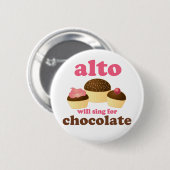 Badge Rond 5 Cm Cadeau drôle de musique de citation de chocolat (Devant & derrière)