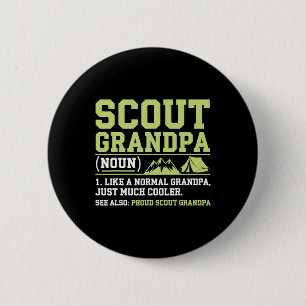 Badge Rond 5 Cm Cadeau drôle de papy scout pour le camping et la r