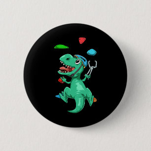 Badge Rond 5 Cm Cadeau drôle de T-rex pour le bloc et l'escalade
